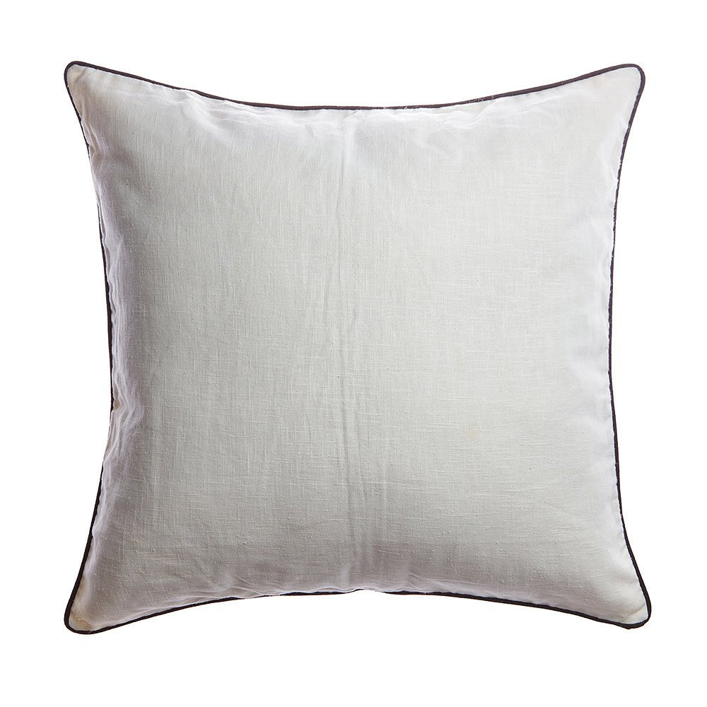 Trim Black Linen Square Pillow - Homelosophy