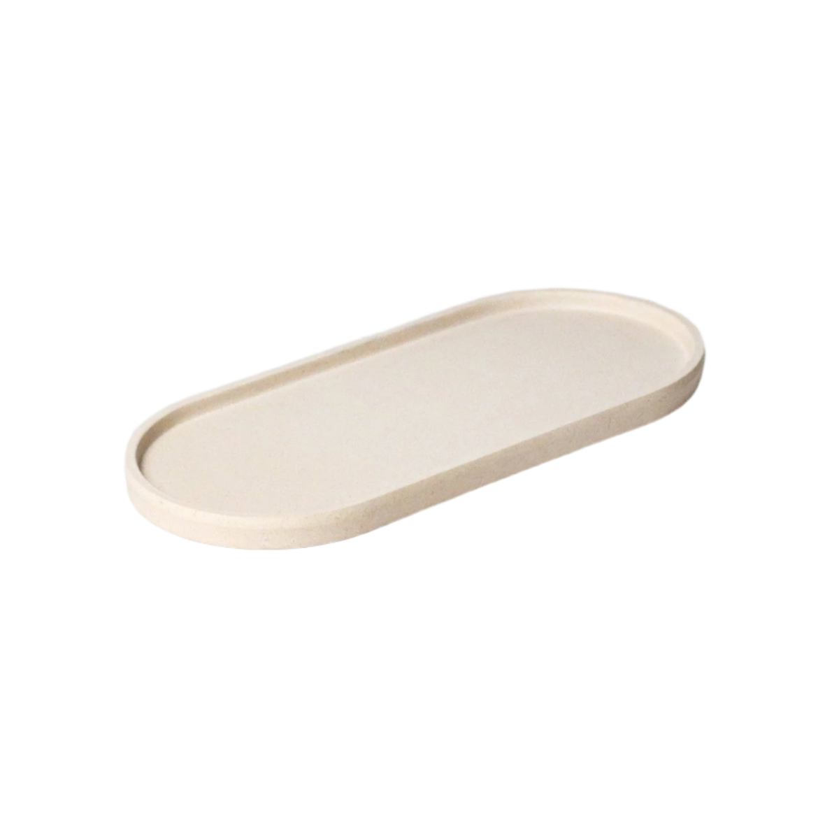 Upcycled Oval Tray: Bamboo Fibre White - Source by Studio Skara