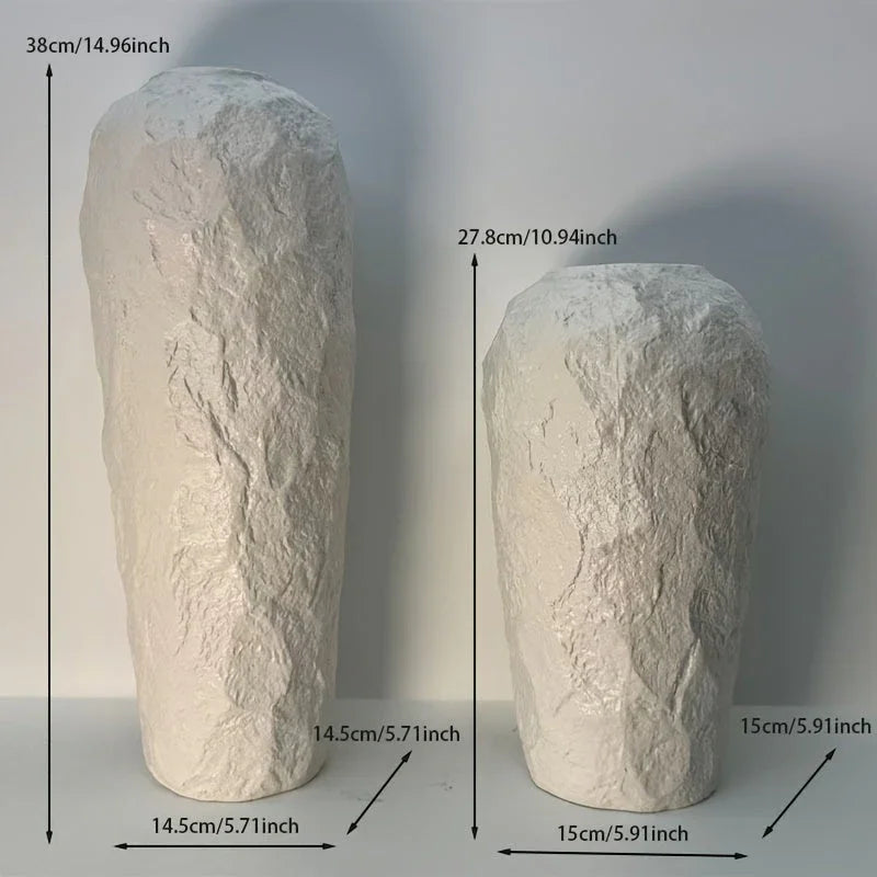 Vase - Stone Ceramic White — House of Avana, view 1 of 18