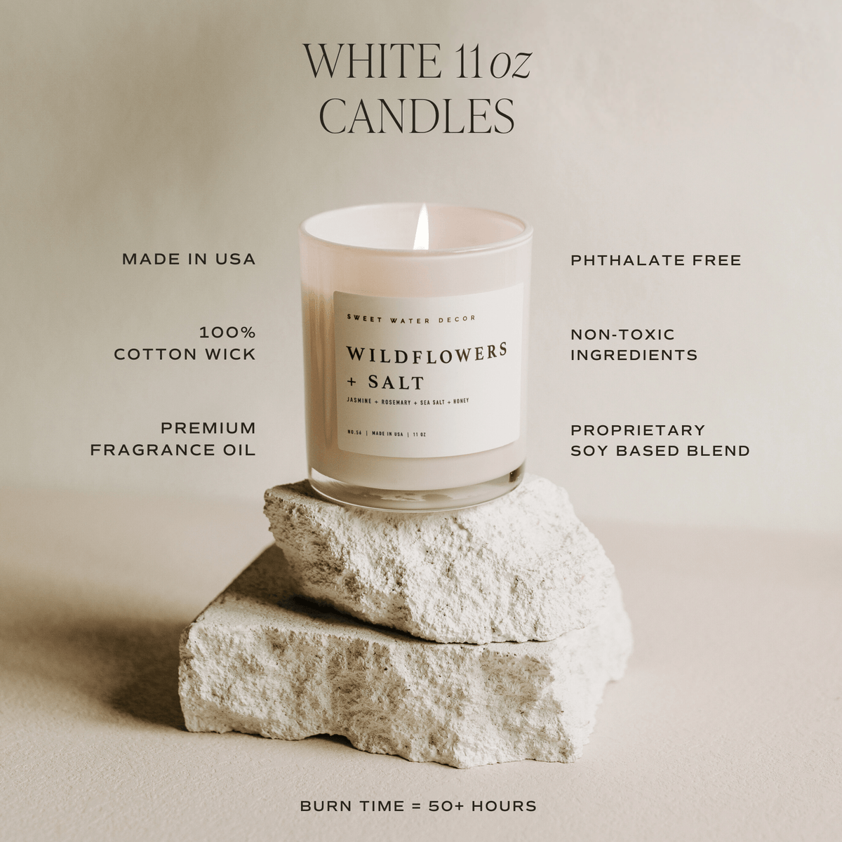 Spa Day Soy Candle - White Jar - 11 oz - Sweet Water Decor, view 7