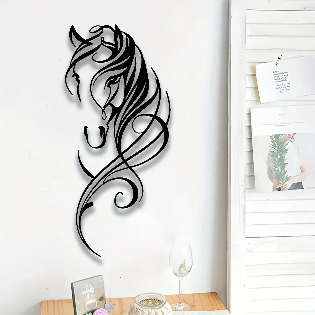 Wall Art - Abstract Horse Black 12-Inch