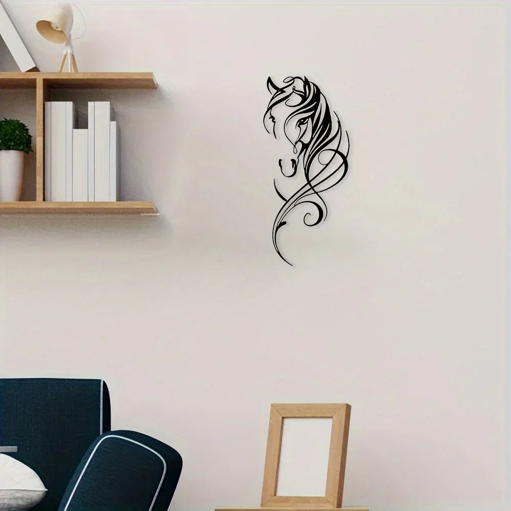 Wall Art - Abstract Horse Black 12-Inch