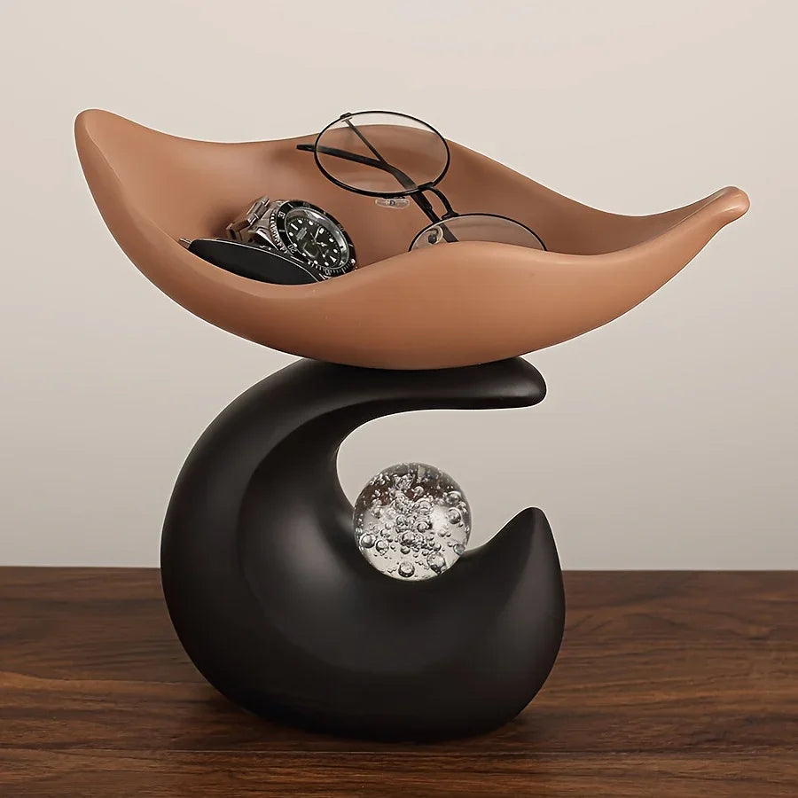 Wavy Entryway Trinket Tray with Crystal Ball — House of Avana, view 1 of 24