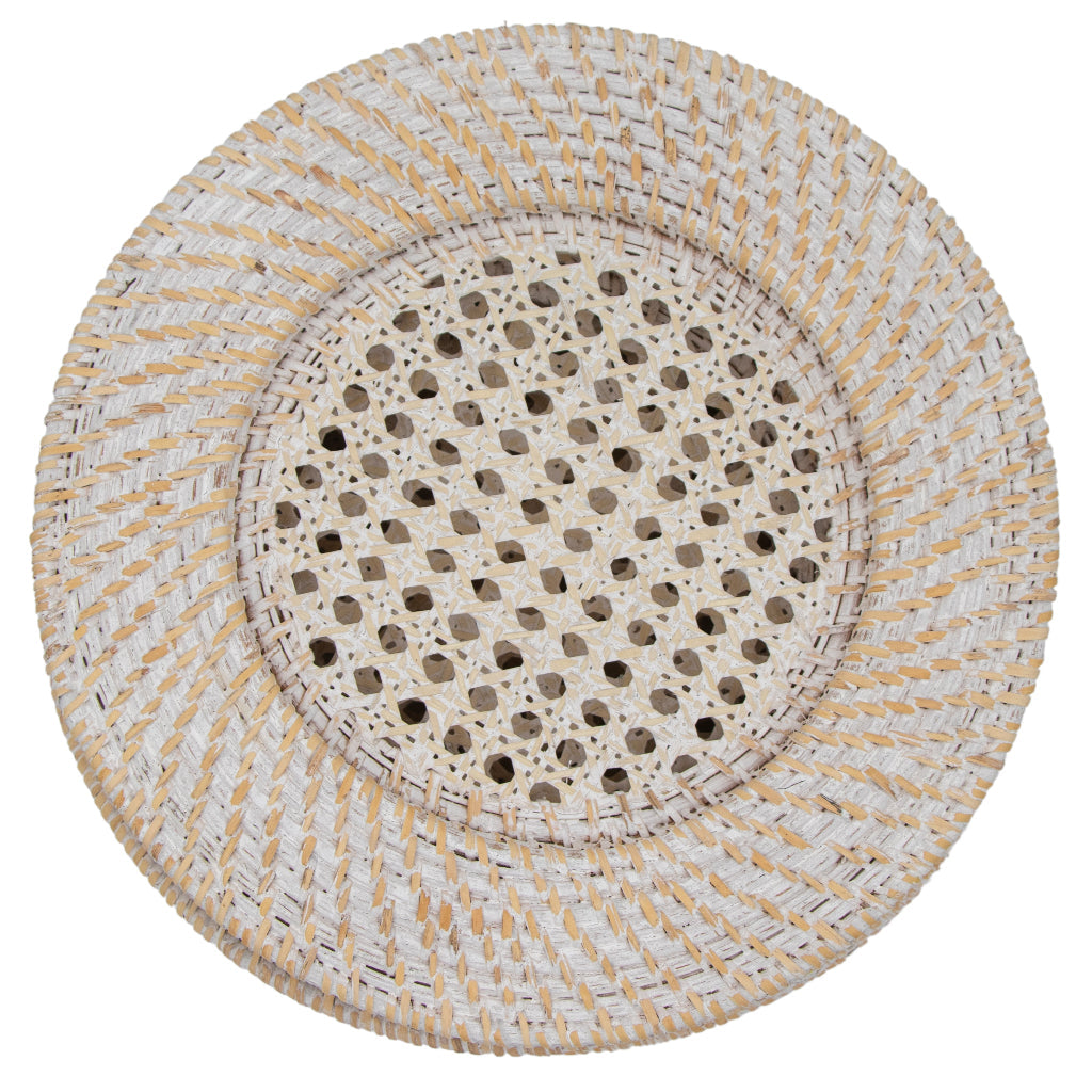White Rattan Charger - Set of 4