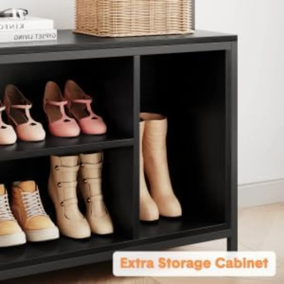 Wooden Hall Tree with Storage Bench and Coat Rack