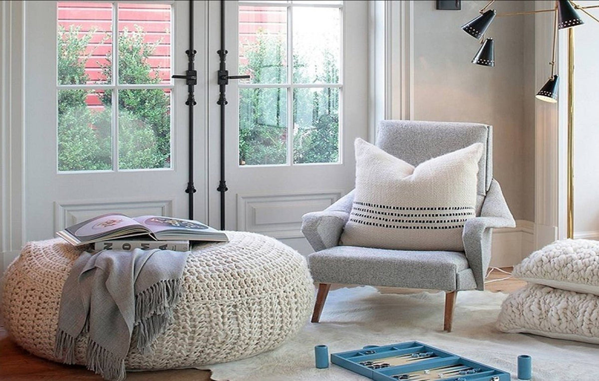 Merino Wool Striped Throw Pillow - Homelosophy, view 21