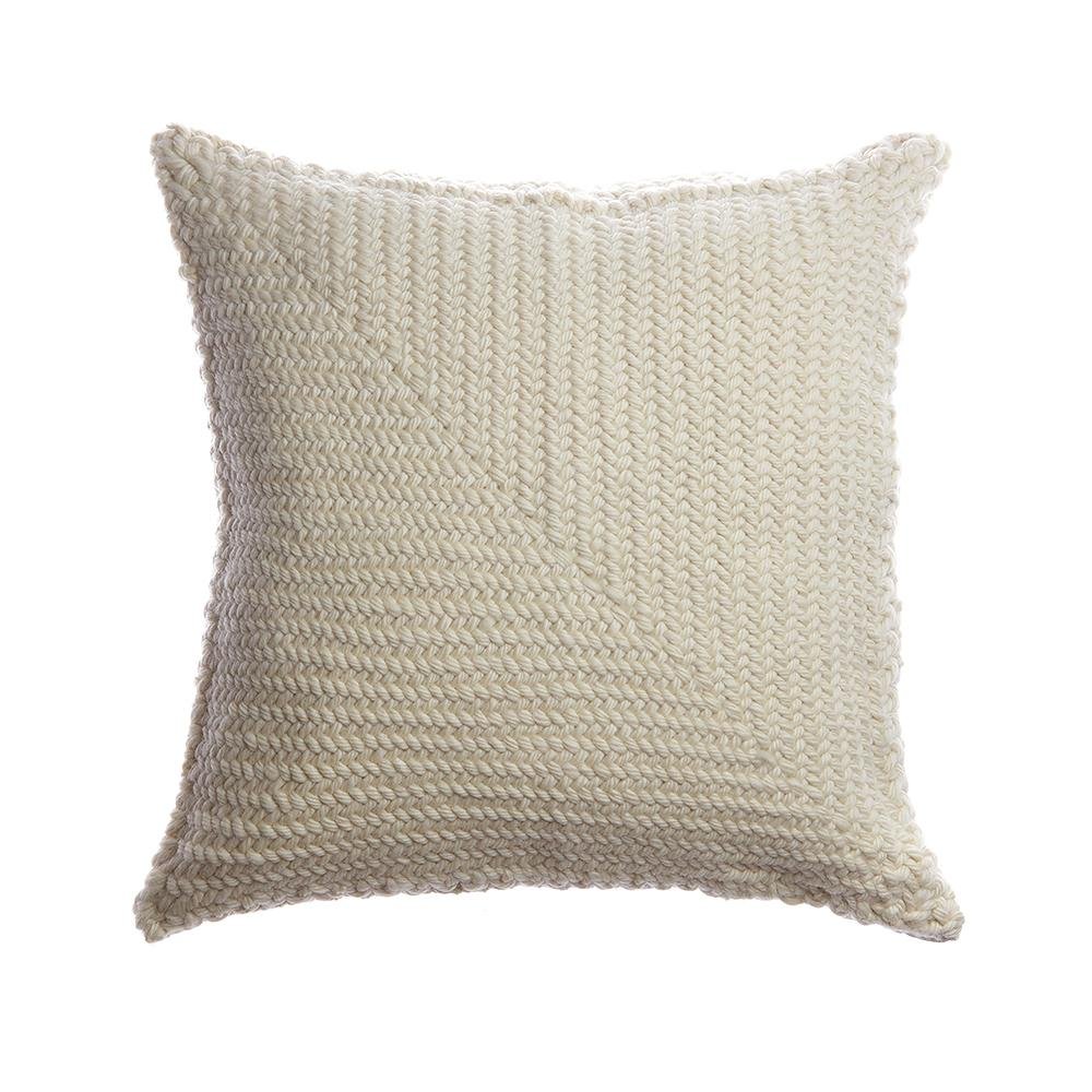 Zag Cable Knit Wool Decorative Pillow - Homelosophy
