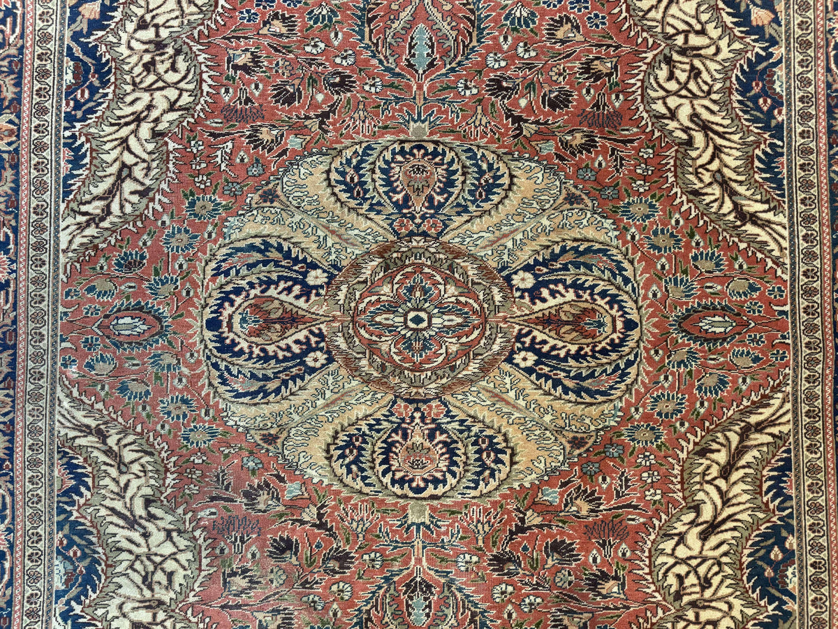 Turkish Kayseri Rug 6x10, Antique Turkish Carpet, Floral Medallion, Oriental Carpet, Red - Jewel Rugs, view 5