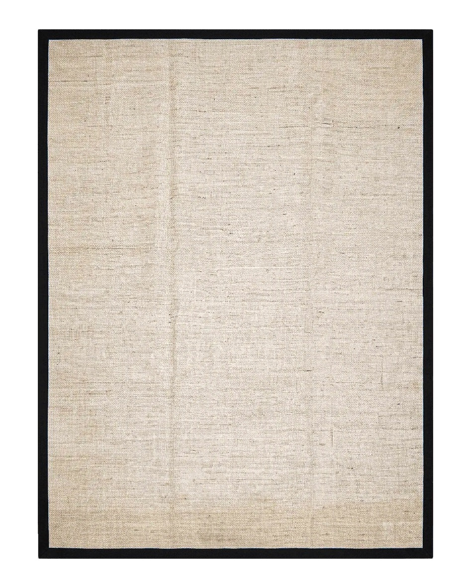 Jute Rug 8x10, Natural Jute Fiber Area Rug, Natural Sisal Area Rug with Black Border, 8x10 Carpet, Solid Jute Rug 8 x 10, Farmhouse Rug - Jewel Rugs