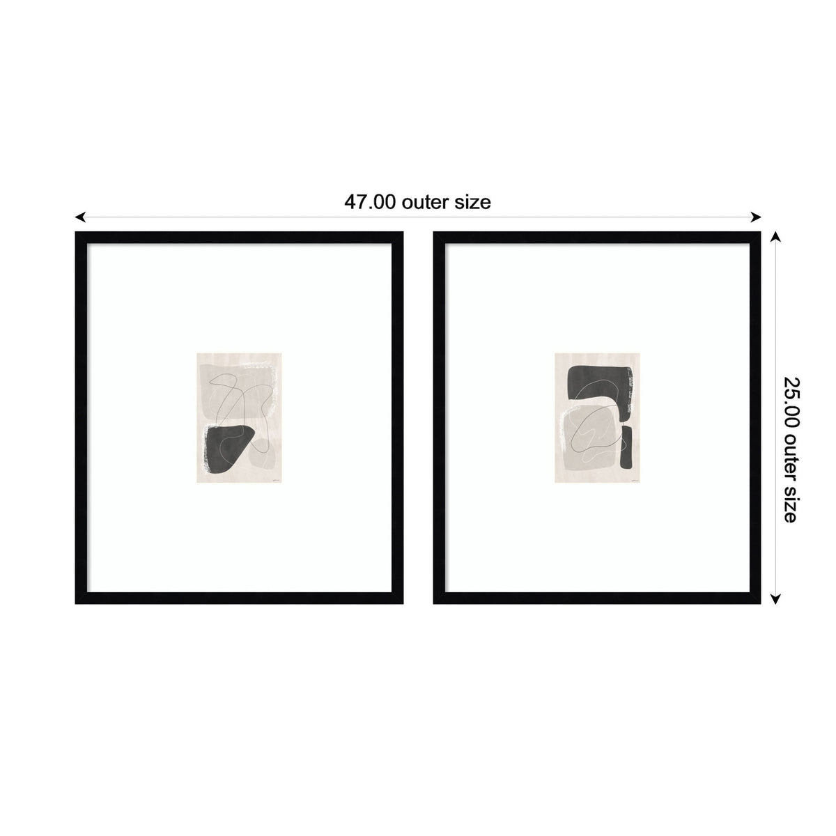 Abstract Shapes 01 & 02 2 Piece Framed Wall Art Print Set by Gabrielly Guedes