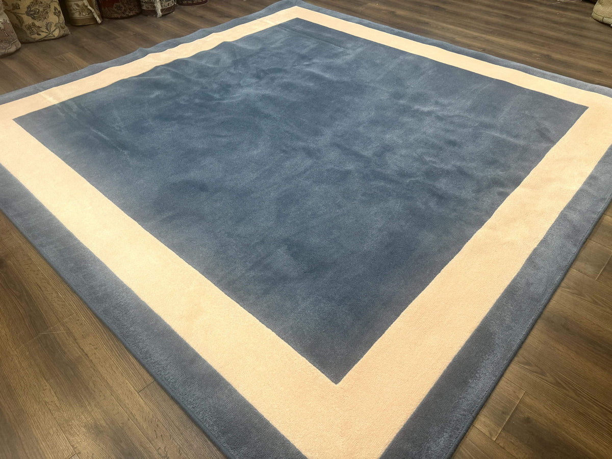 Blue and Cream Square Rug 10x10 ft, Large Square Carpet - Jewel Rugs, view 3