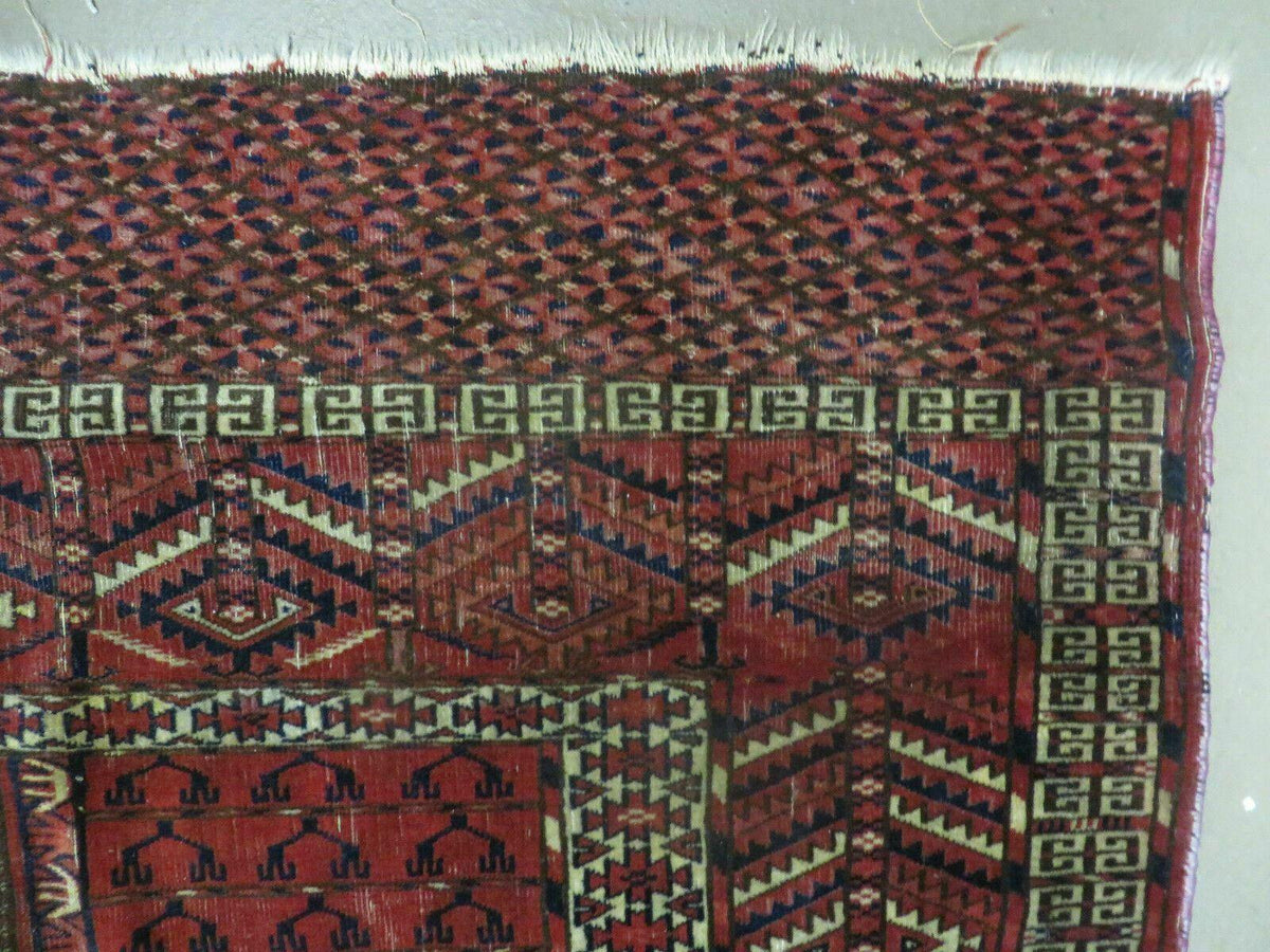 Antique Turkoman Rug 4x5, Ensi Hatchli Tekke Wool Rug - Jewel Rugs, view 7