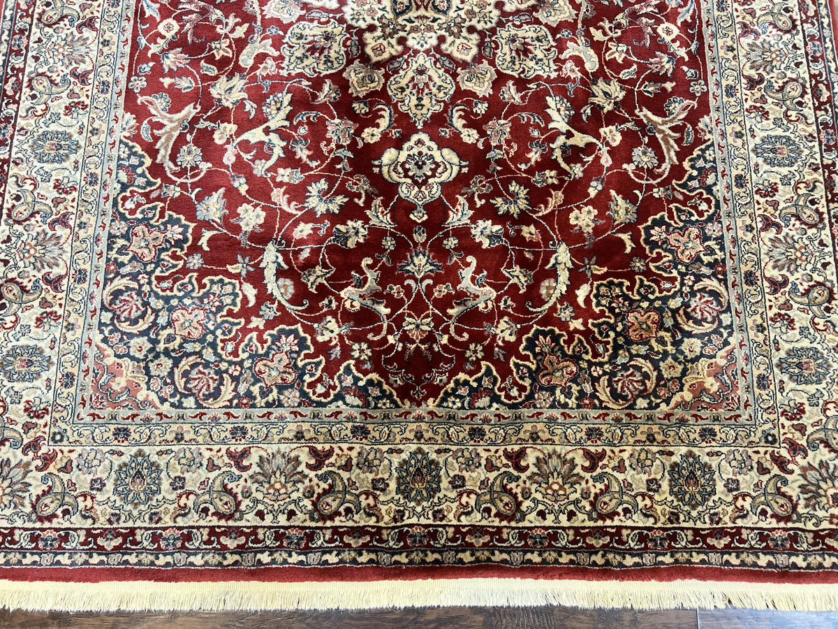 Couristan Rug 5.6 x 8, Floral Medallion, Dark Red Cream, Belgium Power Loomed Rug, Taj Mahal Rug, Vintage Oriental Wool Carpet - Jewel Rugs, view 4