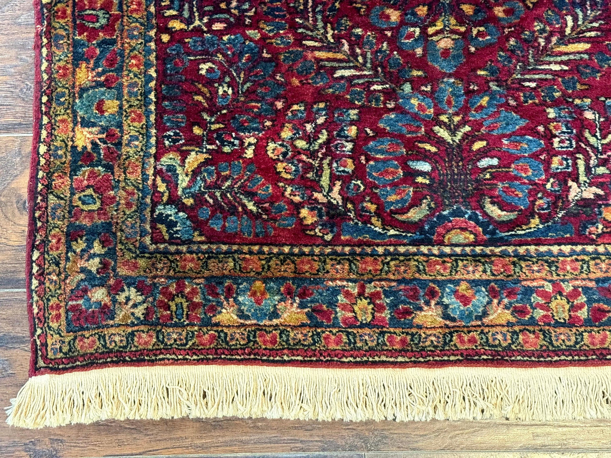 Antique Persian Sarouk Rug 3.6 x 5, Red, 1920s Persian Carpet - Jewel Rugs, view 9