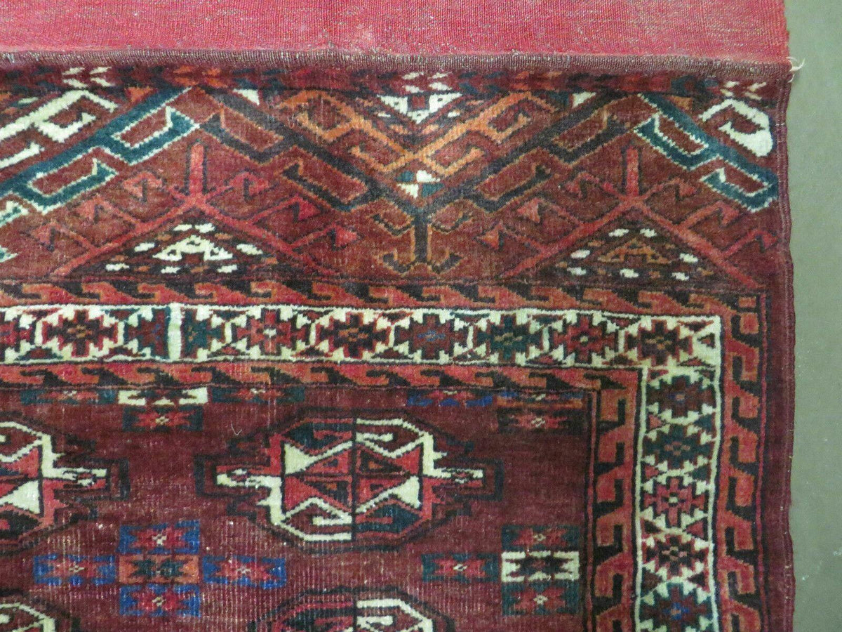 2.5' X 4' Antique Handmade Bokhara Turkoman Yamud Wool Rug Kilim Backing NICE - Jewel Rugs, view 9