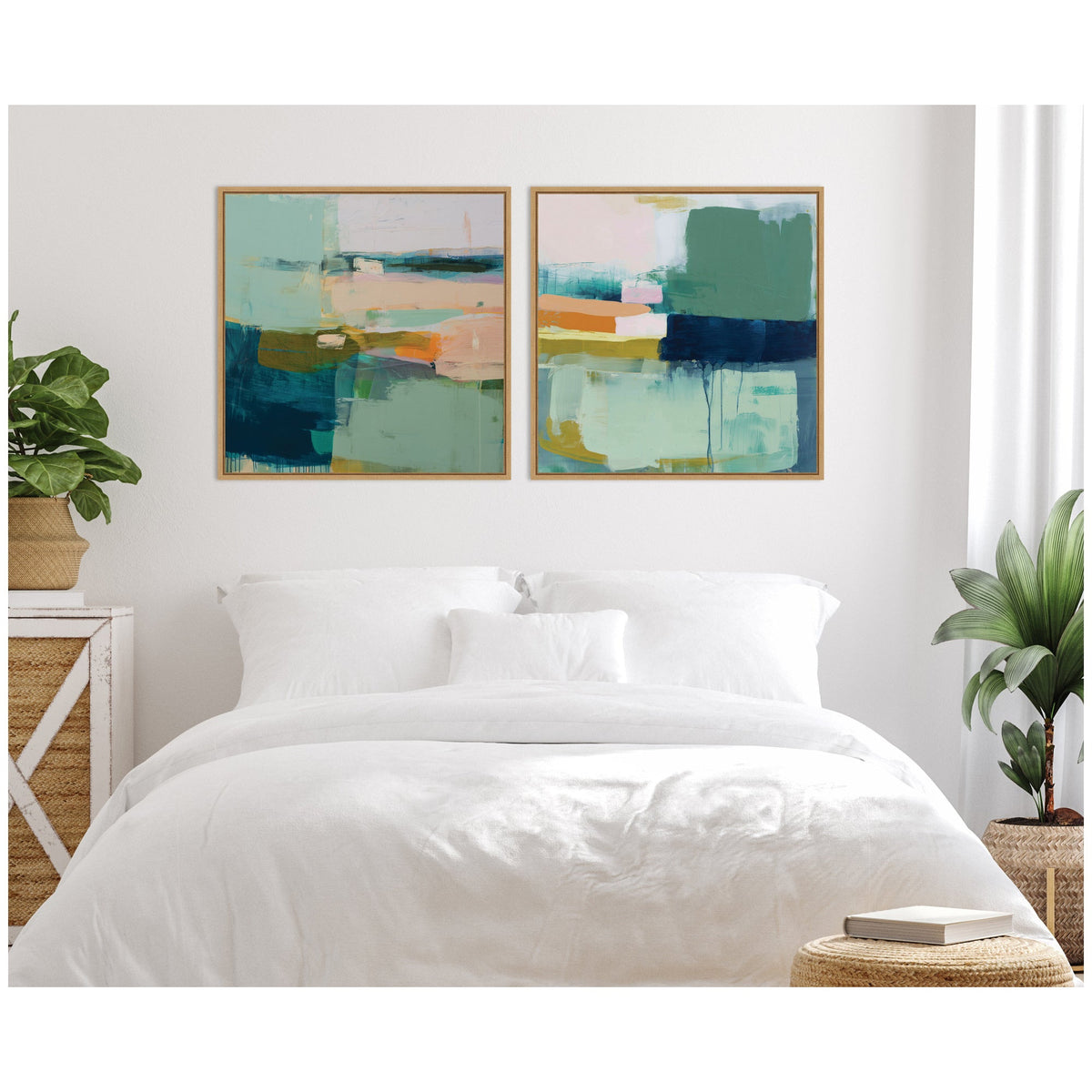 Color Block No. 1 & No. 2 2 Piece Framed Canvas Wall Art Set by Amy Lighthall