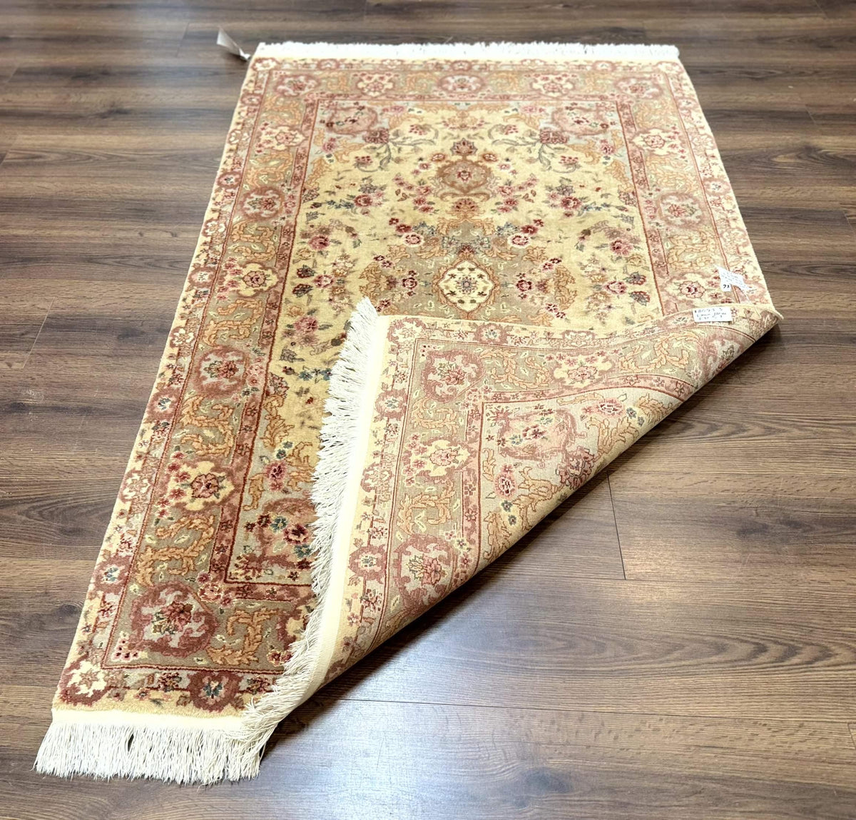 Sino Persian Rug 4x6, Wool and Silk Highlights, Fine 200 KPSI - Jewel Rugs, view 12