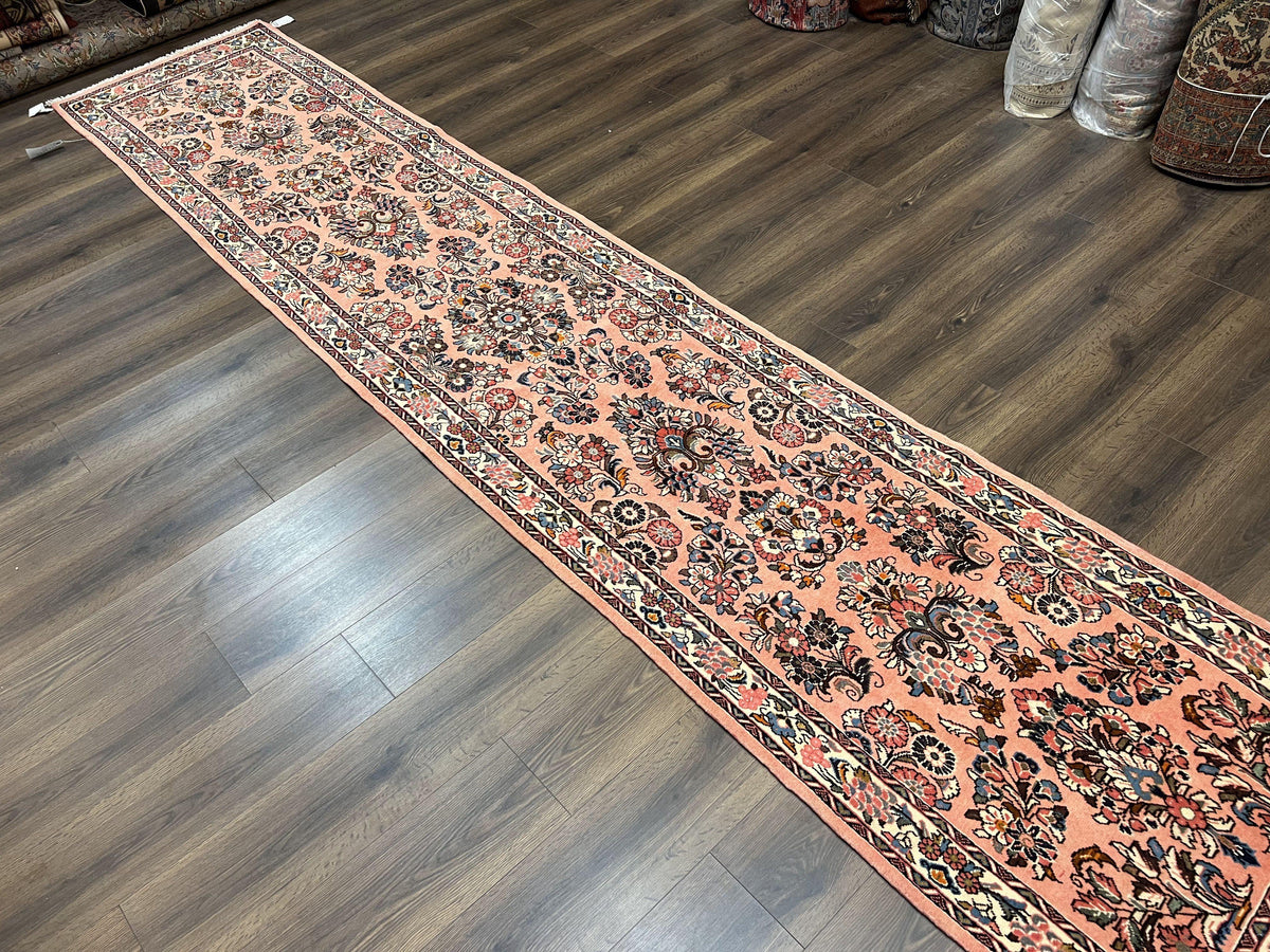 Persian Sarouk Runner Rug 2.9 x 13.6, Wool Floral Hand Knotted Runner - Jewel Rugs, view 12