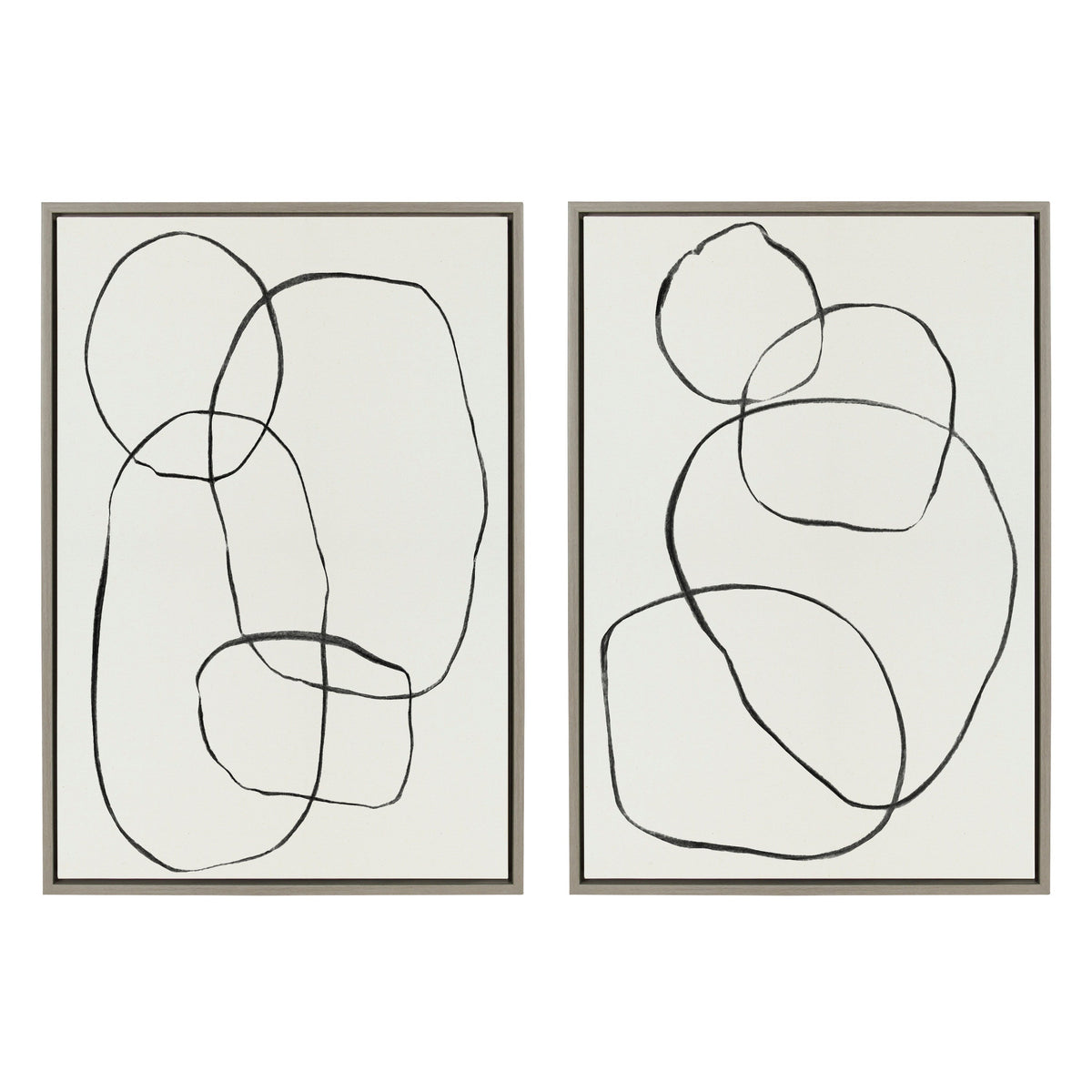 Sylvie Going in Circles Framed Textured Canvas Set by Teju Reval