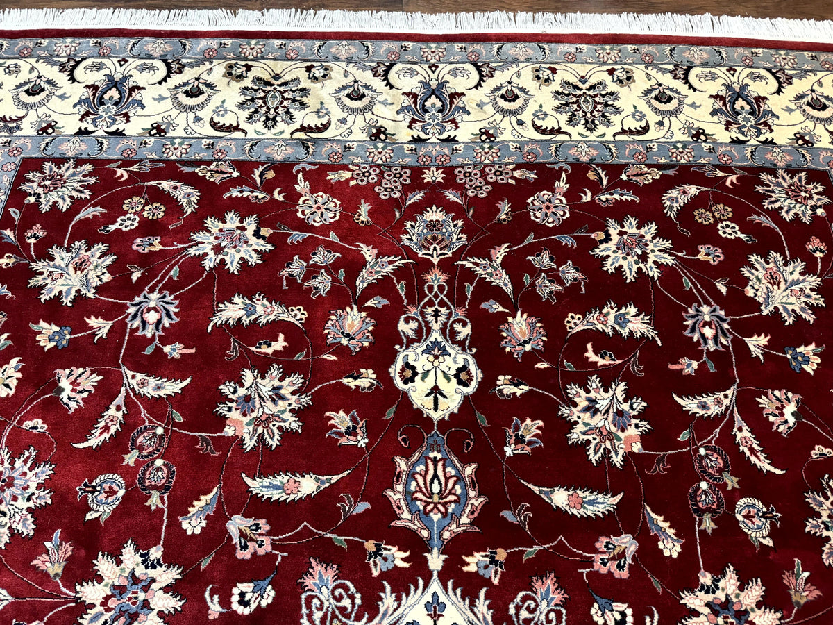 Pak Persian Rug 9x12, Maroon and Ivory, Wool Handmade Vintage - Jewel Rugs, view 4
