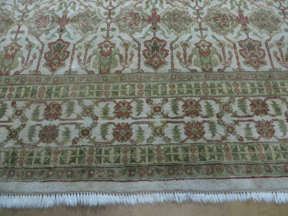 8' 5" X 12' Handmade India Agra Floral Oriental Wool Rug Tea Washed Carpet Nice - Jewel Rugs, view 5