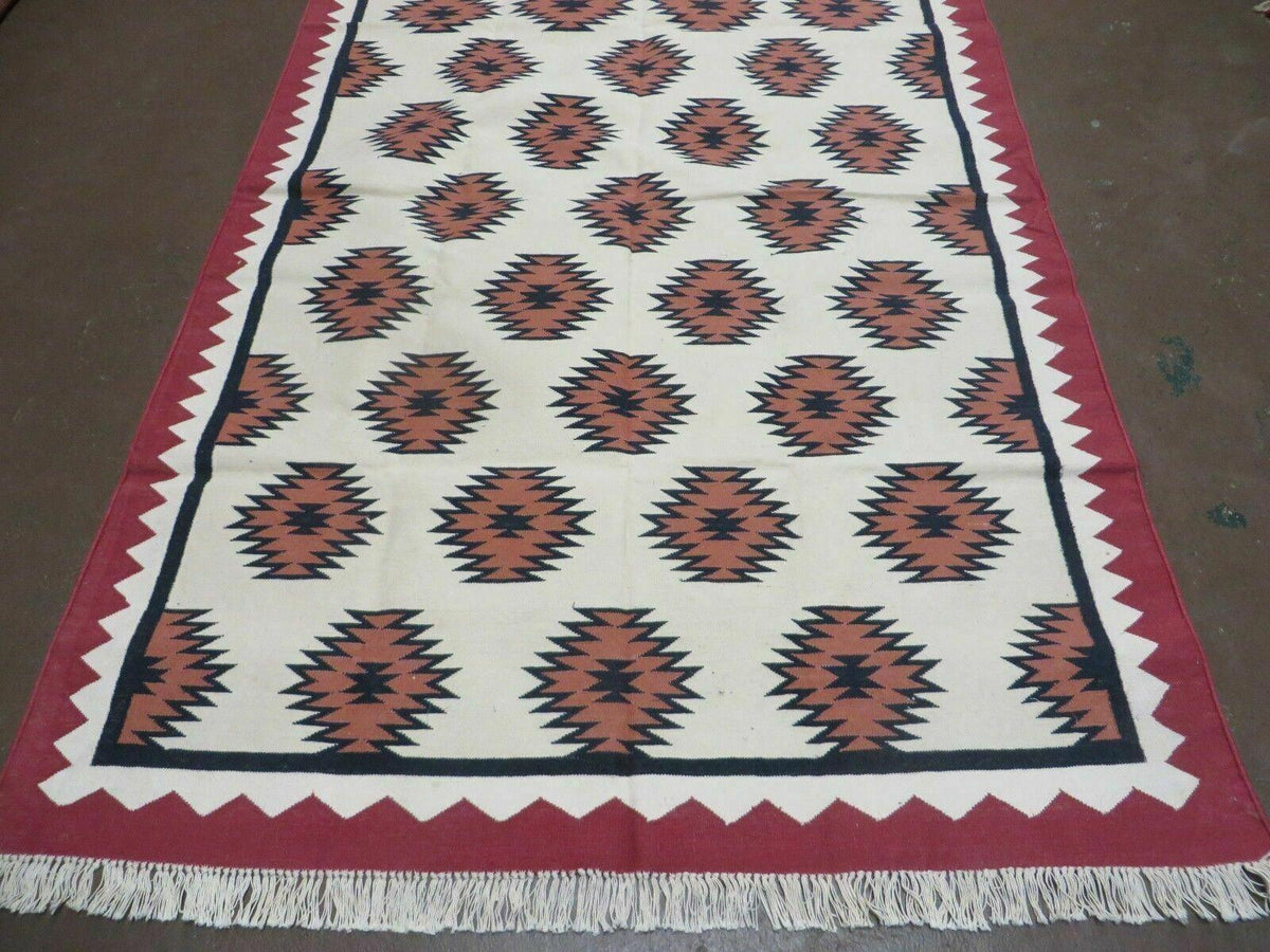 5' X 8' Hand Woven Wool Rug Contemporary Kilim Dhurrie Modern Oriental Area Rug - Jewel Rugs, view 5