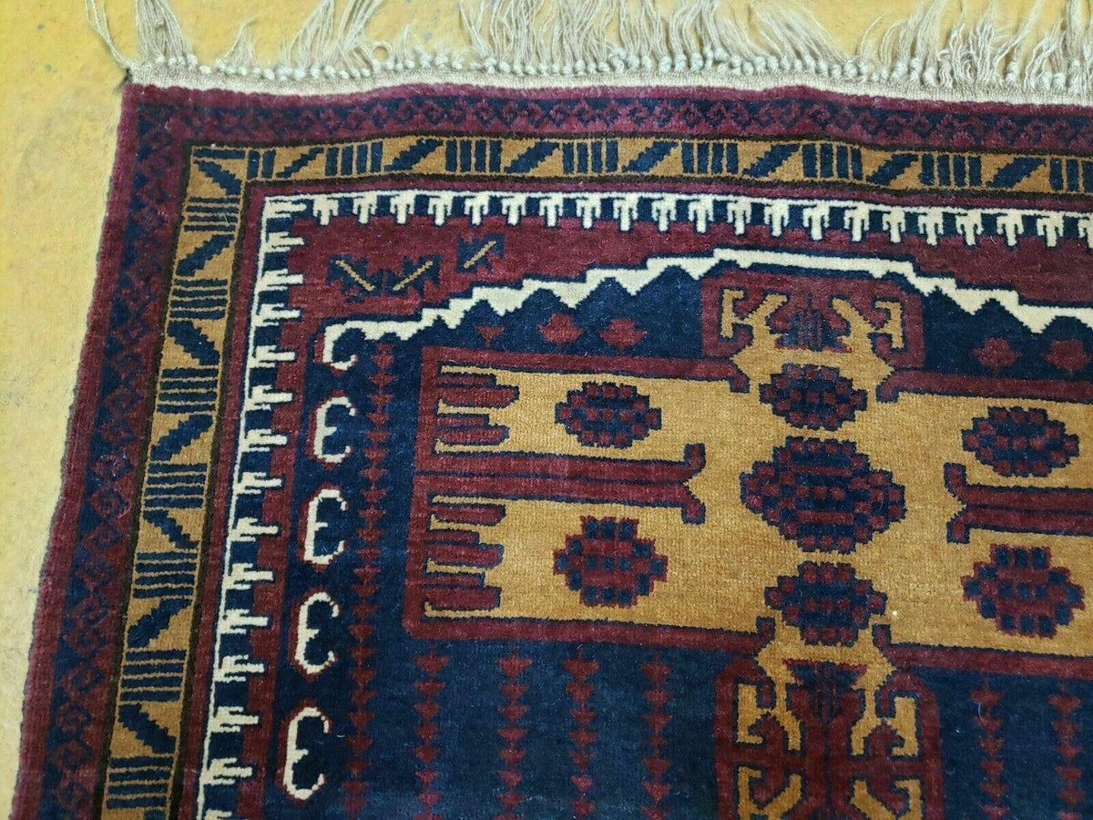 3' X 4' Vintage Handmade Balouchi Balouch Tribal Wool Rug Nice - Jewel Rugs, view 5