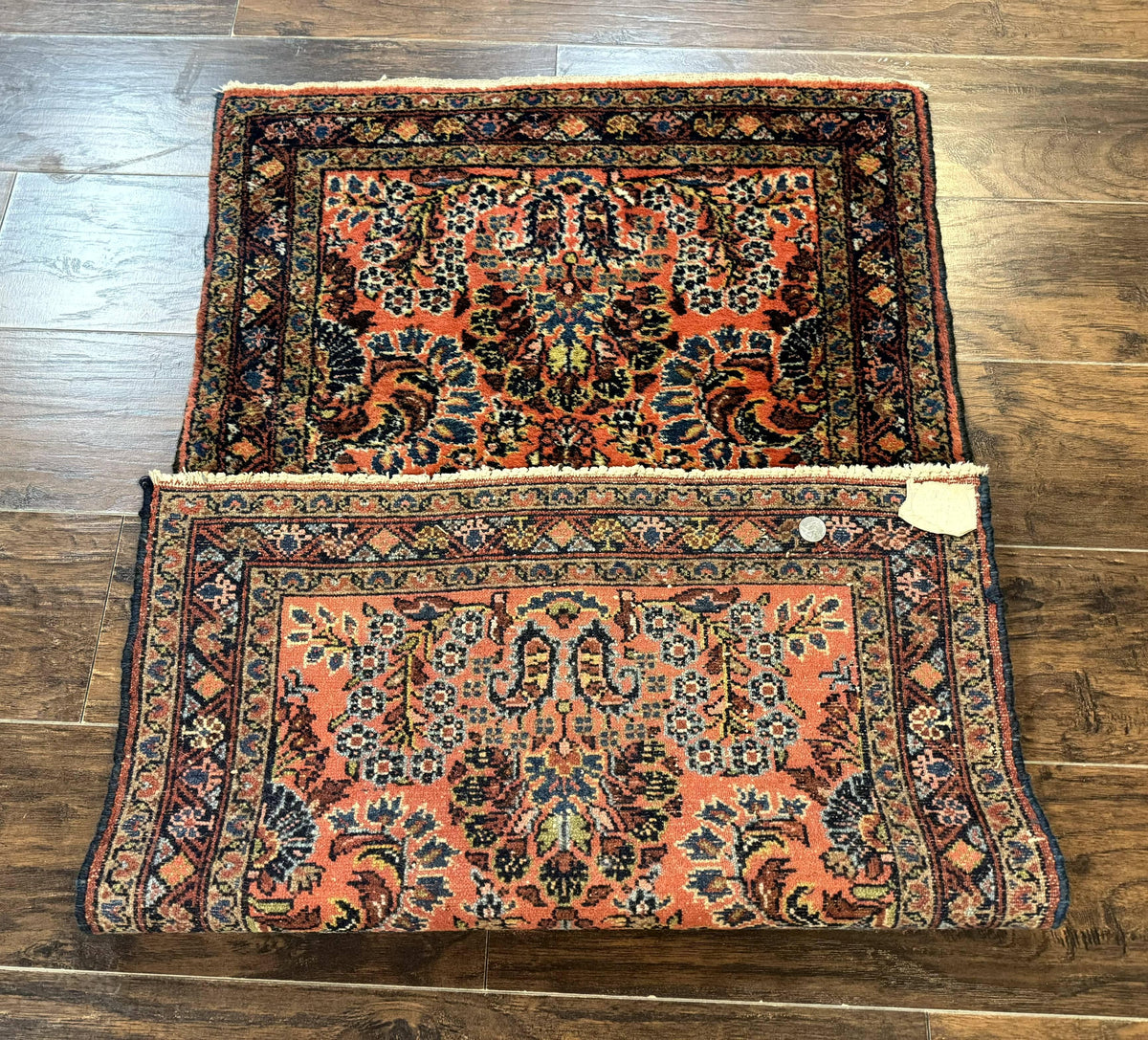 Antique Persian Lilihan Rug 2x4, Red, Floral, Wool, Handmade Lilian Persian Carpet - Jewel Rugs, view 12