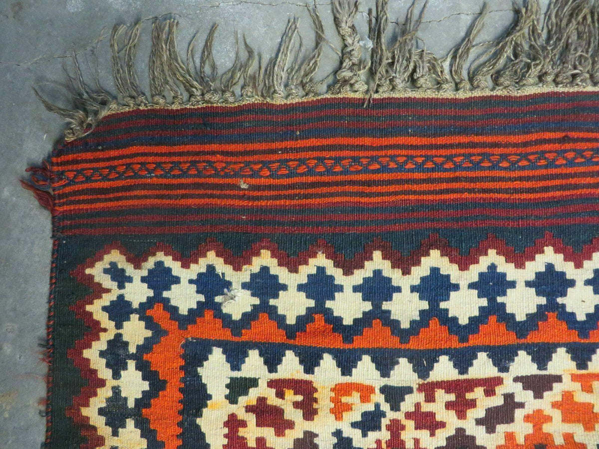 5' X 10' Antique Turkish Kilim Handmade Flat Weave Wool Rug Red Colorful Veg Dye Bohemian Boho Chic Tribal Style And Design - Jewel Rugs, view 6