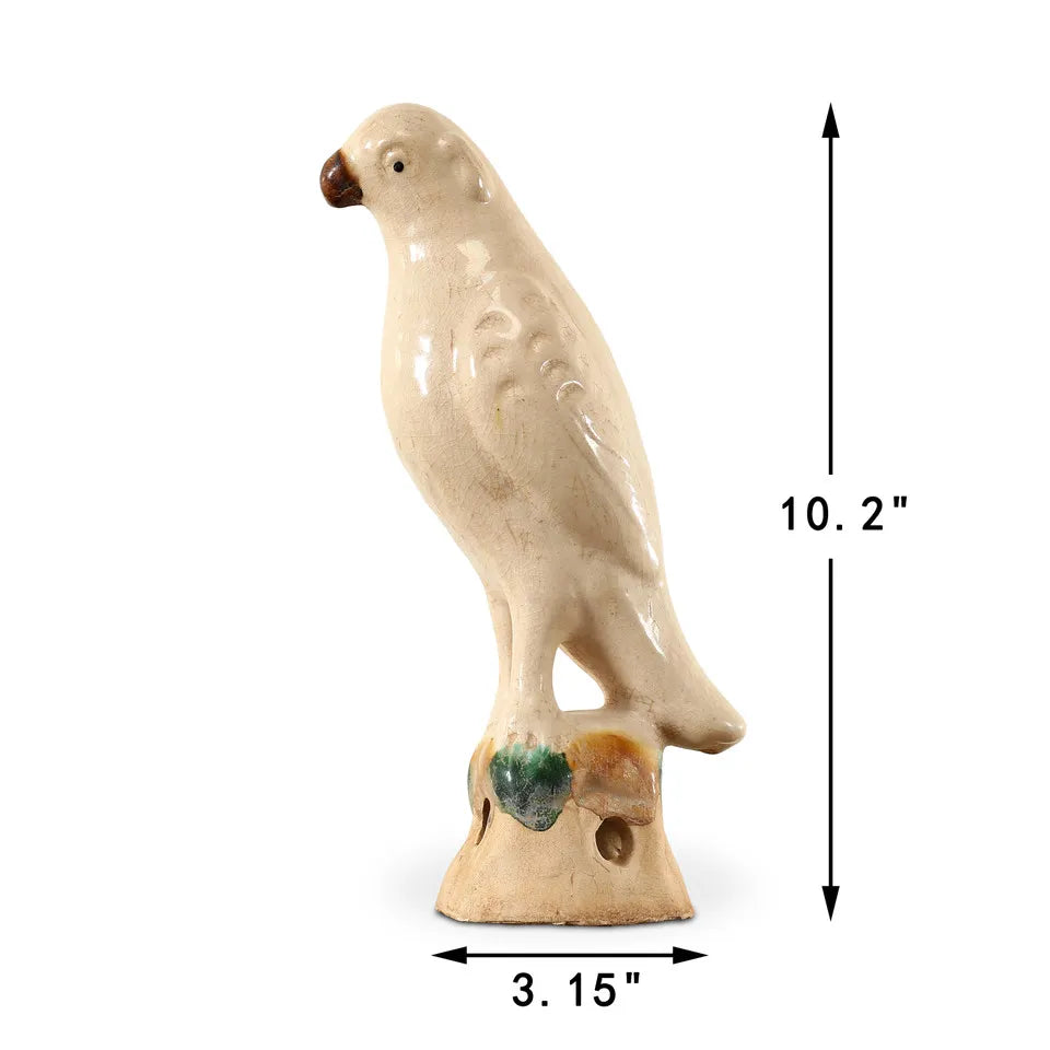 Creamy White Glazed Parrot Medium image 0