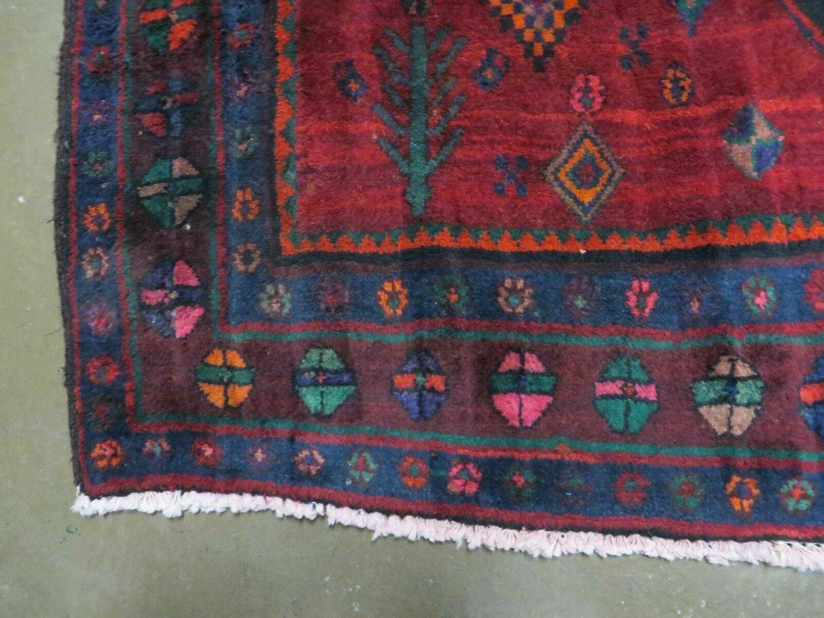 4' X 8' Antique Handmade India Geometric Oriental Wool Rug Veg Dyes Nice - Jewel Rugs, view 7