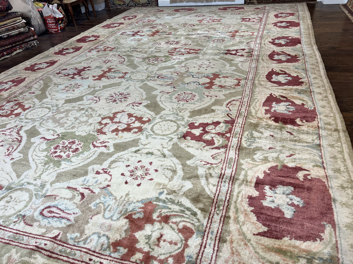 Large Egyptian Oushak Rug 12x21, Wool Handmade Vintage Carpet, Allover Pattern, Oversized 12 x 21 ft Traditional Rug - Jewel Rugs, view 12