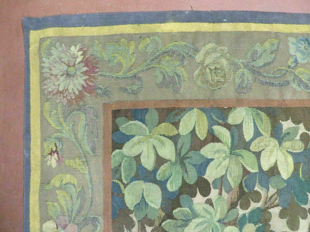 Antique French Tapestry 5x6 French Handmade Aubusson Nature One Of A Kind Rare - Jewel Rugs, view 6