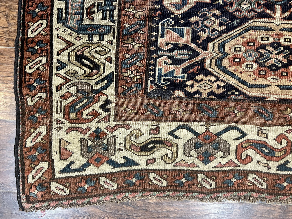 Antique Persian Tribal Runner Rug 4.6 x 9.8, Kurdish Runner, Rug for Hallway or Kitchen, 1920s Carpet, Wool Handmade Rug - Jewel Rugs, view 8