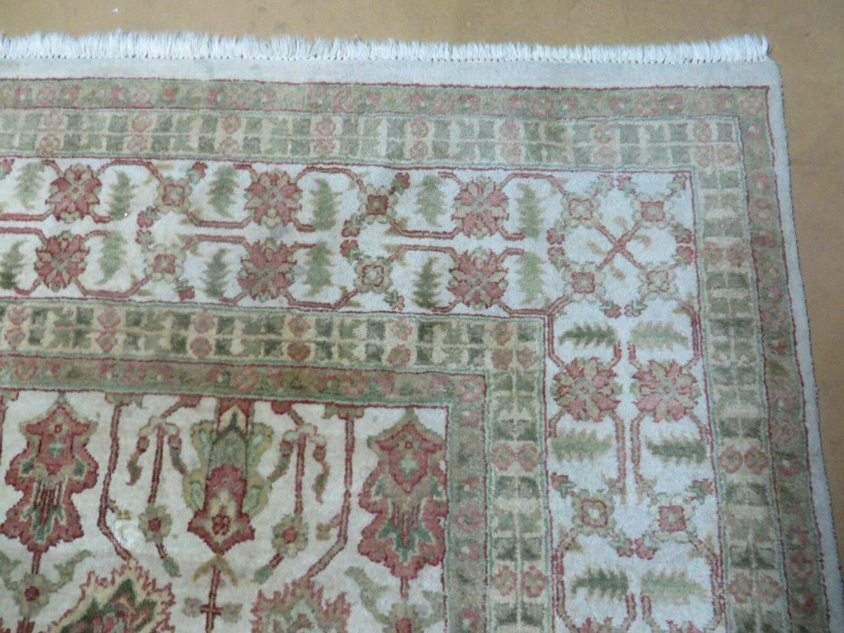 8' 5" X 12' Handmade India Agra Floral Oriental Wool Rug Tea Washed Carpet Nice - Jewel Rugs, view 7