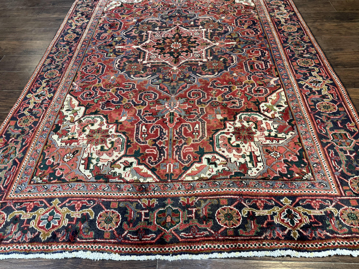 Persian Heriz Rug 6.6 x 9, Geometric Wool Persian Carpet - Jewel Rugs, view 6