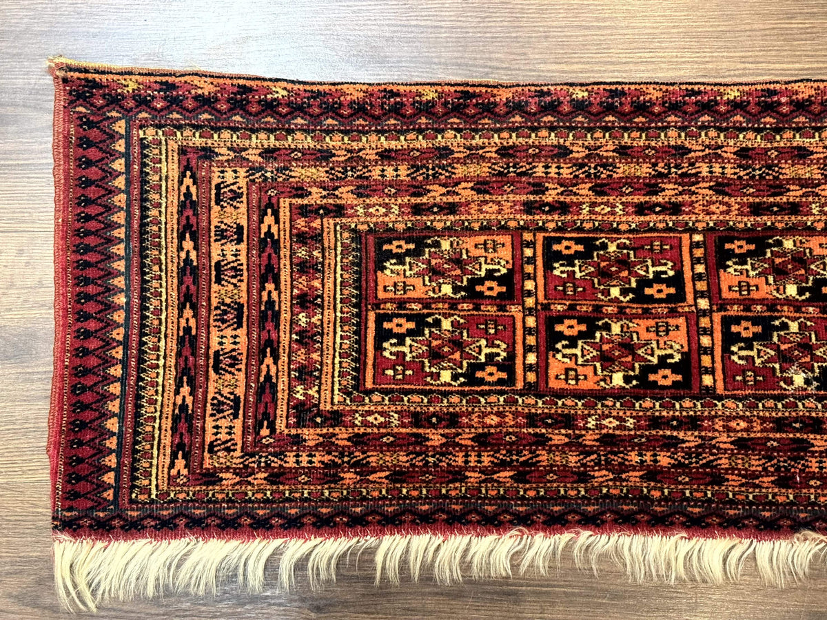 Antique Persian Turkoman Mafresh Rug 1x4, Wool, Tribal Collectible - Jewel Rugs, view 3