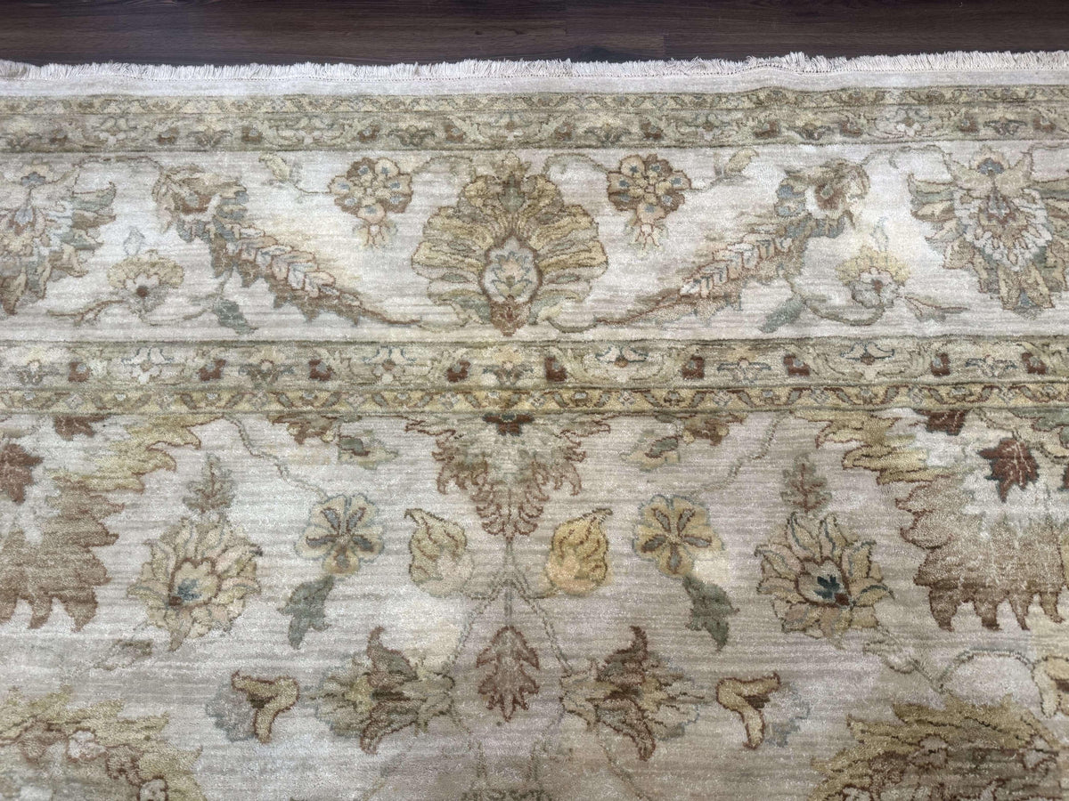 Palace Size Rug 12x15, Neutral Light Colors, Oat, Peshawar Chobi Oushak Rug, Handmade Wool Rug - Jewel Rugs, view 4