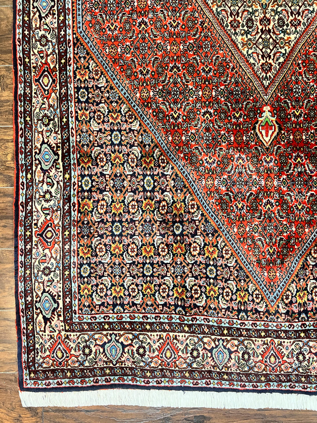 Persian Bidjar Rug 5x10, Wool Hand Knotted Vintage Carpet, Highly Detailed, Mahi Herati Pattern, 5 x 10 Oriental Rug - Jewel Rugs, view 8