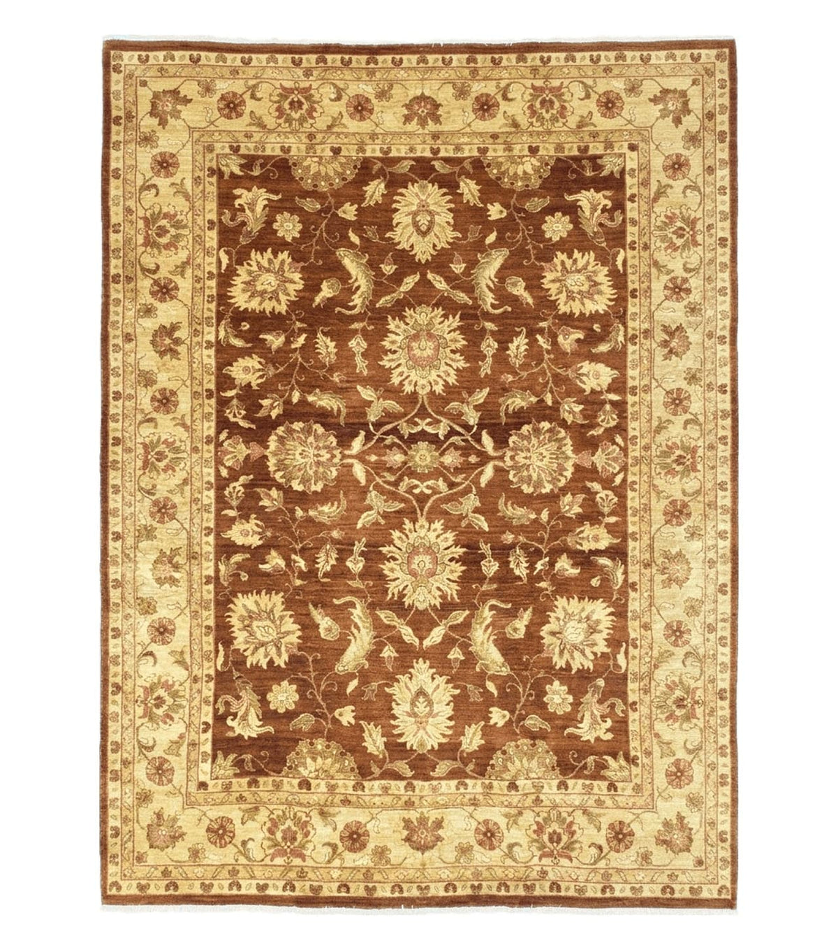 Indo Persian Rug 10x14, Mahal Sultanabad Oriental Carpet, Burnt Orange & Beige, Handmade Wool Area Rug - Jewel Rugs