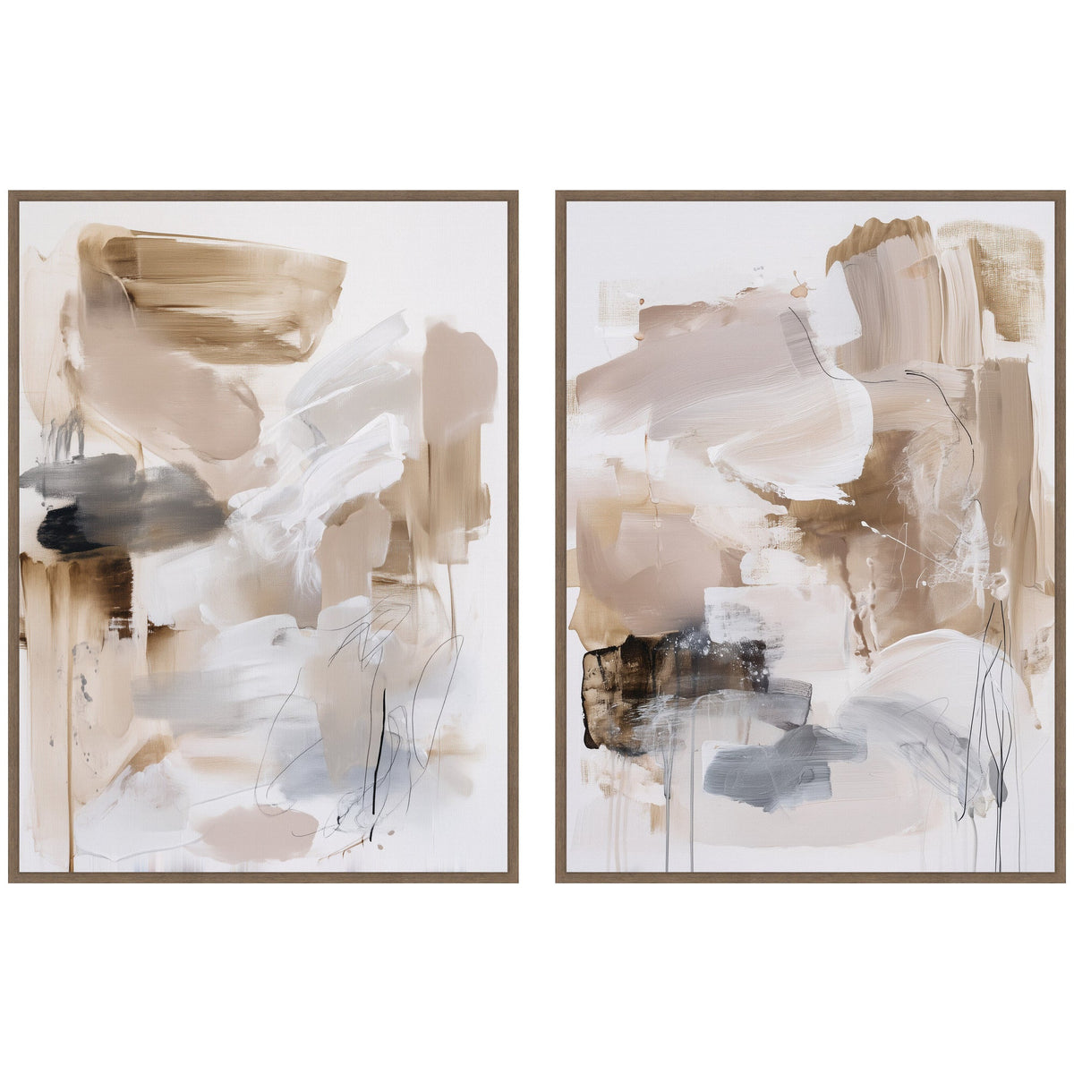 Earth Form No. 1 & No. 2 2 Piece Framed Canvas Wall Art Set by Amy Lighthall
