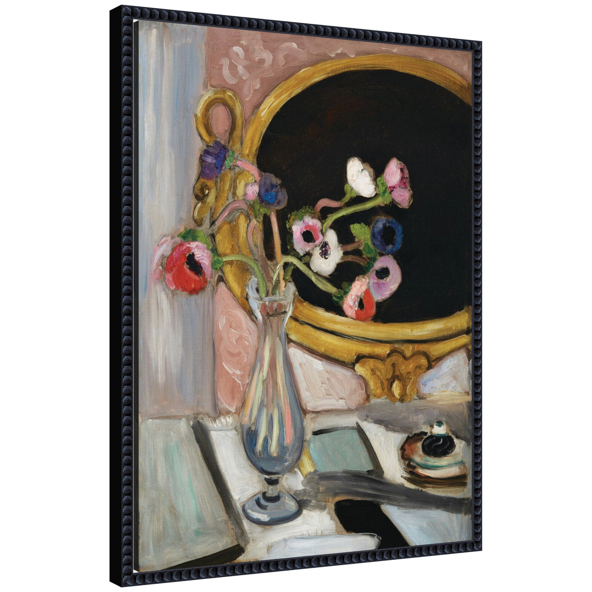 Anemones au miroir noir 1919 Henti Matisse by Nostalgia Prints Framed Canvas Wall Art Print