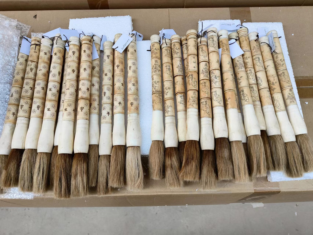 Approx.15"carved bone calligraphy brush