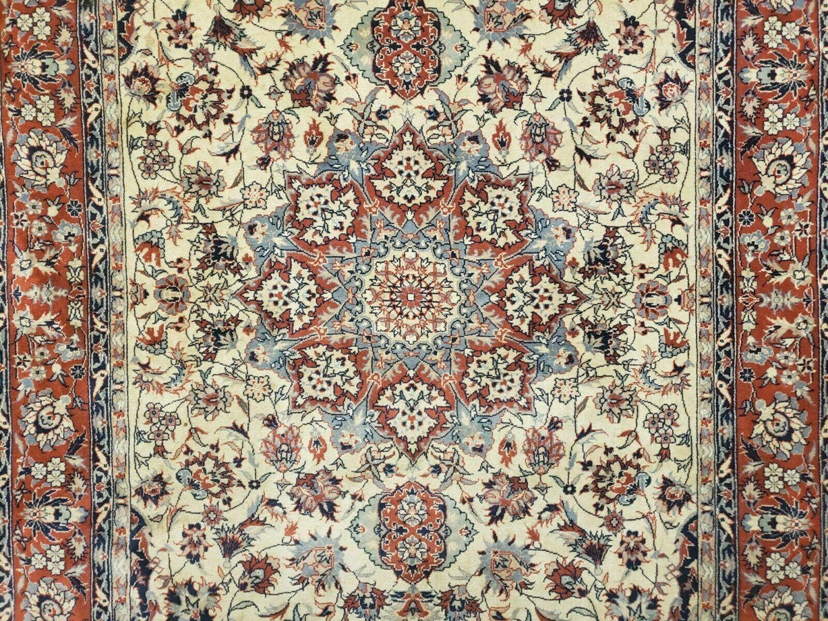 4' X 6' Handmade Ultra Fine Chinese Floral Oriental Wool Rug Hand Knotted Beige - Jewel Rugs, view 5
