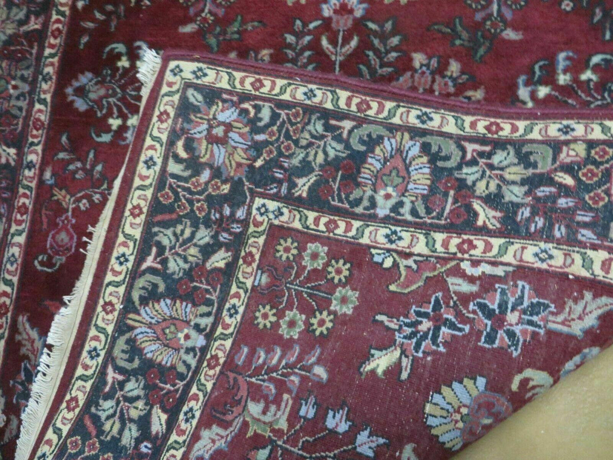 4' X 6' Vintage Handmade Fine India Jaipur Floral Oriental Wool Rug Red Nice - Jewel Rugs, view 10