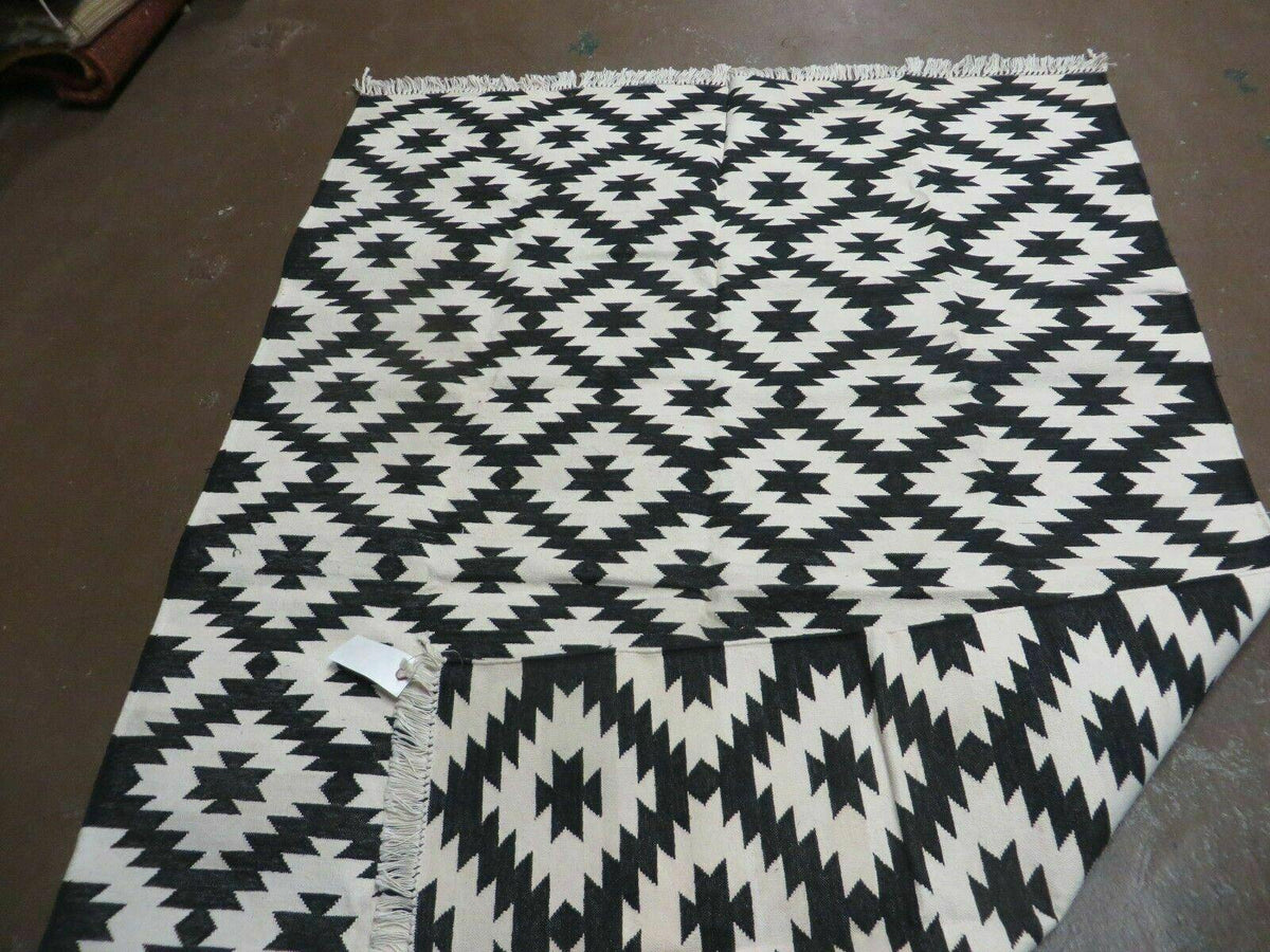 4' X 6' Hand Woven Wool Rug Contemporary Kilim Dhurrie Modern Oriental Area Rug - Jewel Rugs, view 12