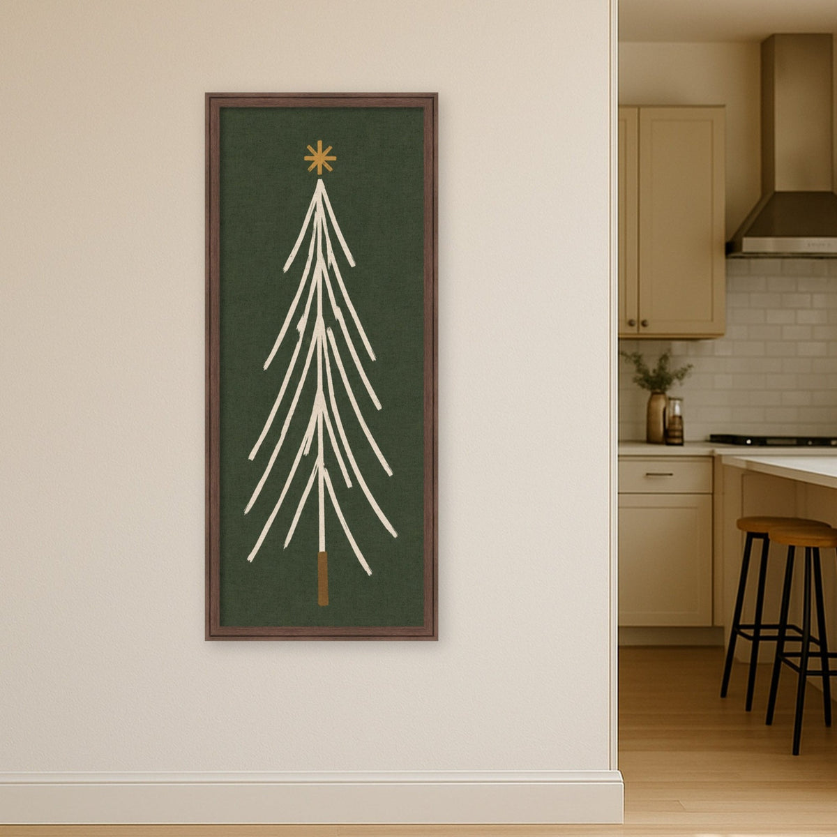 Kate and Laurel Framed Fabric Pinboard Minimalist Tree Panel