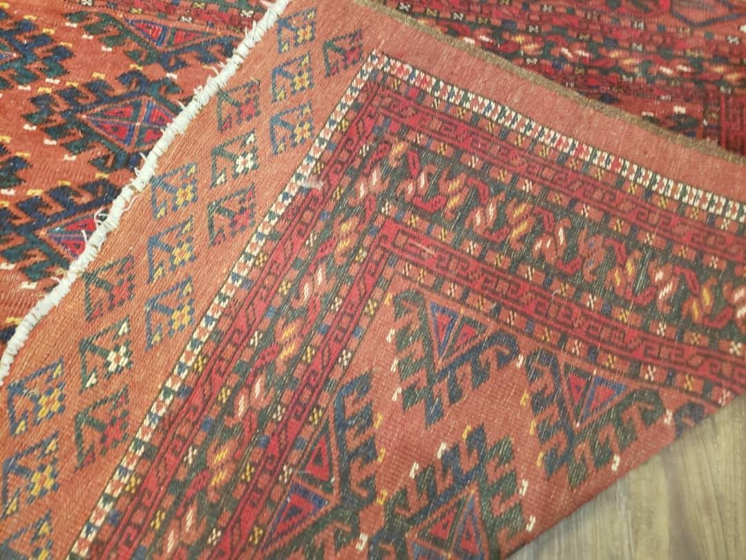 Antique Turkoman Rug 3'4" x 5', Collecticble Yamud Oriental Rug, Seat Pillow Cushion Cover, Tribal Mat, Wool Red Hand-Knotted Mafresh Carpet - Jewel Rugs, view 10