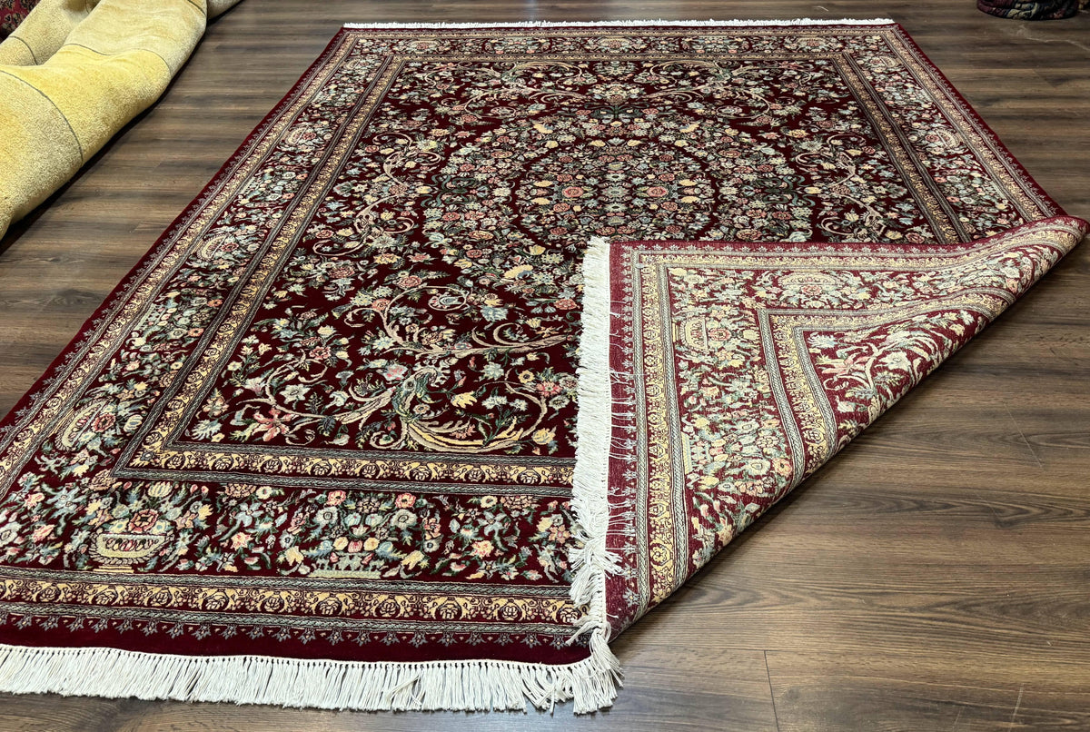 Burgundy Persian Rug 8x10, Pak Persian Floral Carpet, Very Fine 300 KPSI - Jewel Rugs, view 11