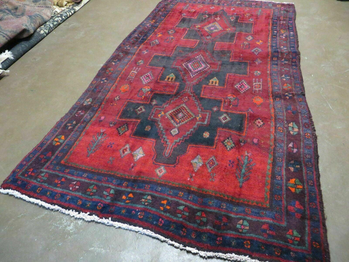 4' X 8' Antique Handmade India Geometric Oriental Wool Rug Veg Dyes Nice - Jewel Rugs, view 3